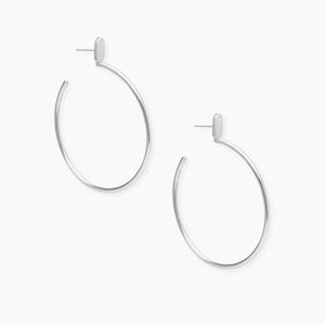 Kendra Scott 2” Hoop Earrings, Matte Silver